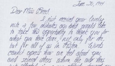 Dear Miss Breed letter from youth in camp